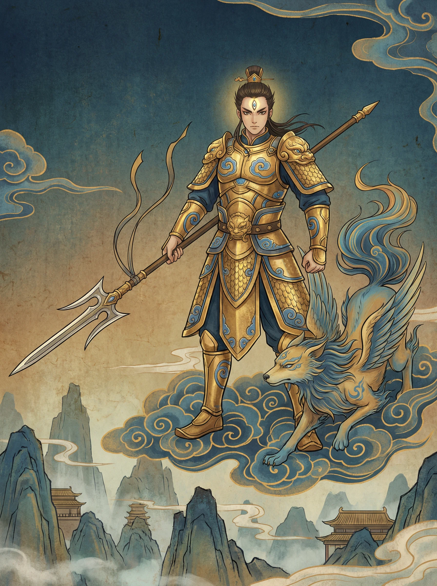 二郎神 - 九色 神话战神动漫